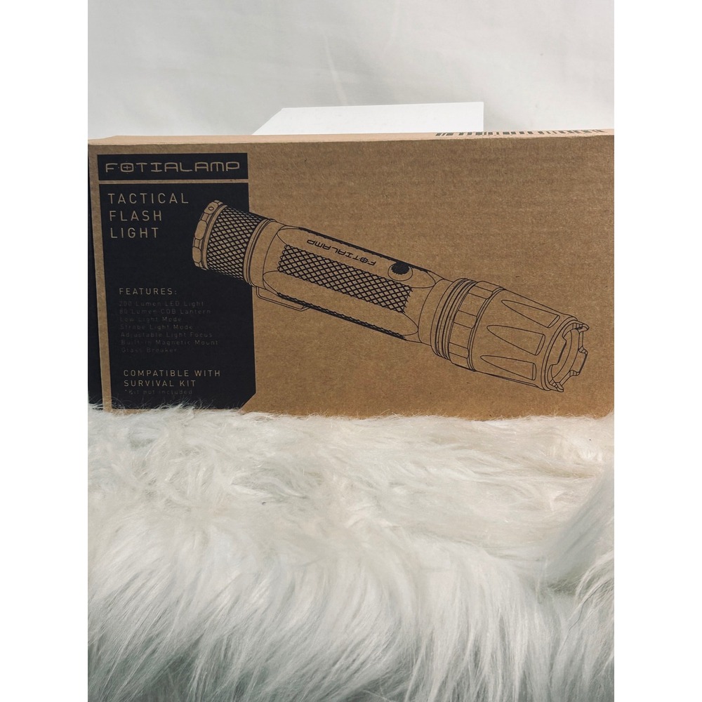 Fotialamp Tactical Flashlight 200 Lumen‎ LED COB Lantern Magnetic Glass Breaker
